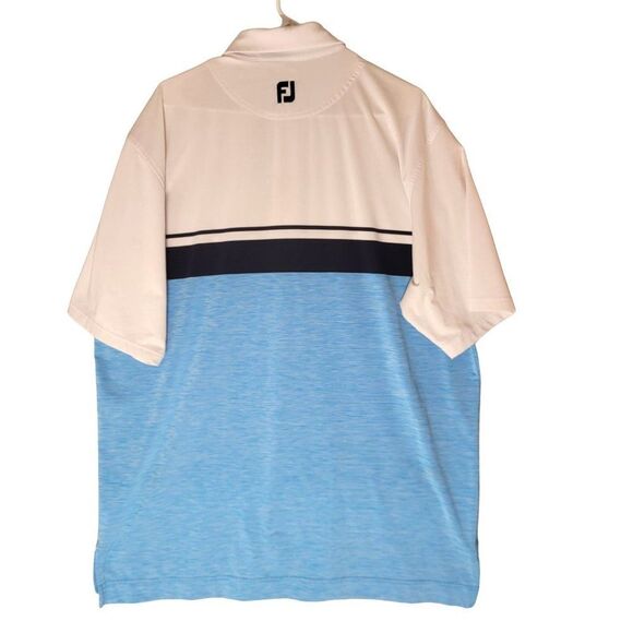 FootJoy FJ Polo Shirt Mens XL Blue Performance Short Sleeve Golfer Logo Outdoor - Picture 2 of 11